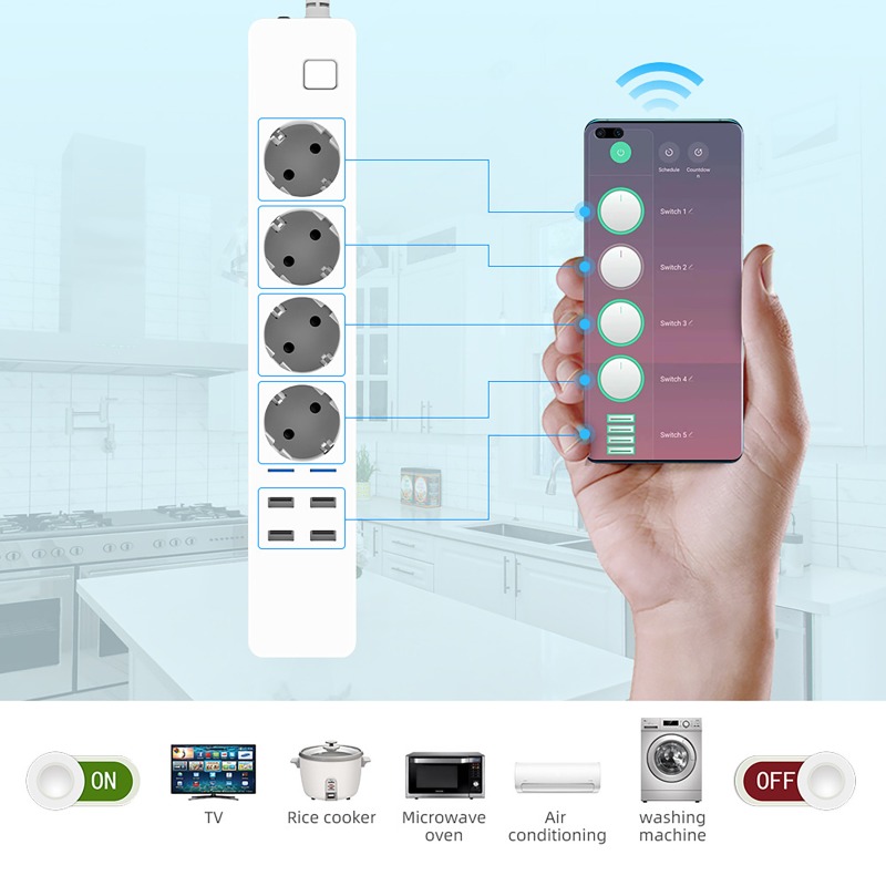 Smart Power Strip - WIFI Smart Power Strip 4 AC