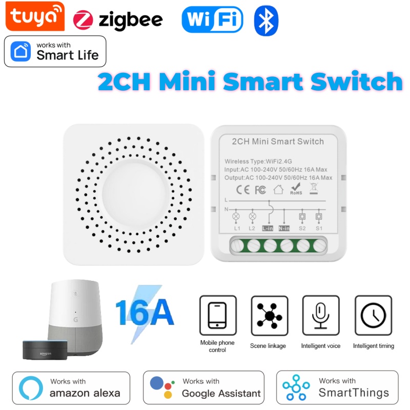 Smart Light Switch - Tuya Mini Smart Switch WiFi 1-2-3-4Gang