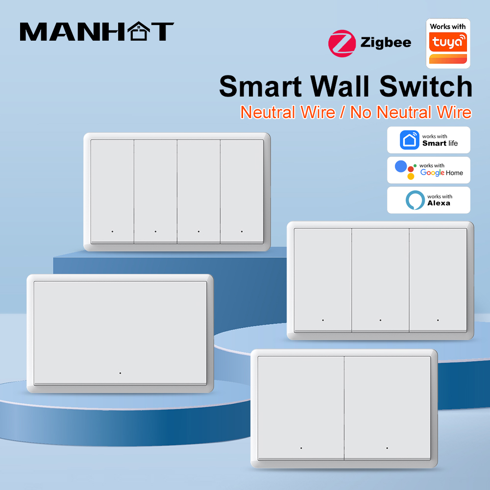 Smart Light Switch - MANHOT ZigBee3.0 Smart Switch No Neutral