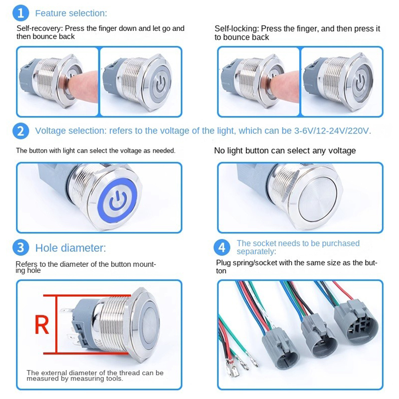 12/16/19/22mm Metal Push Butto - đánh giá và giá Smart Light Switch