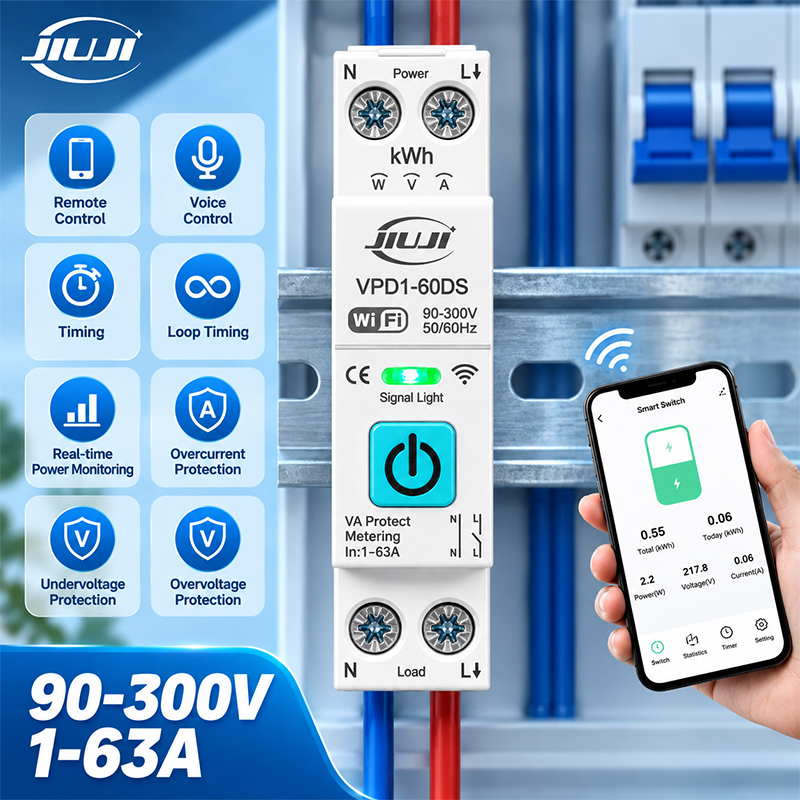Smart WiFi DIN Rail Switch 1P  - đánh giá và giá Smart Energy Monitor