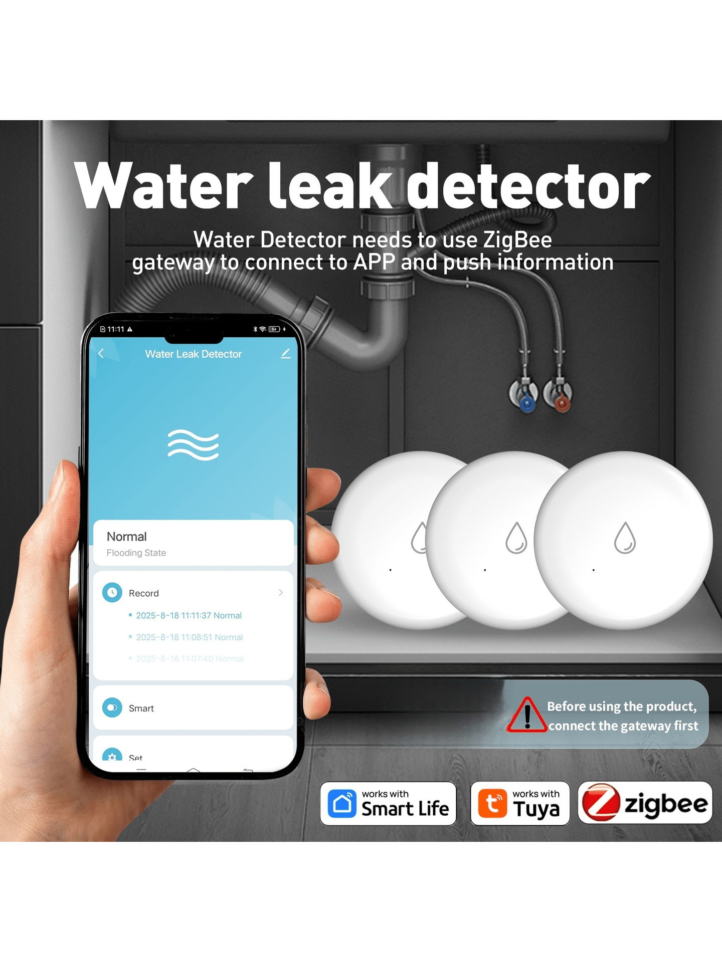 Tuya ZigBee 3.0 Water Leak Sen - đánh giá và giá Smart Home Water Level Sensor