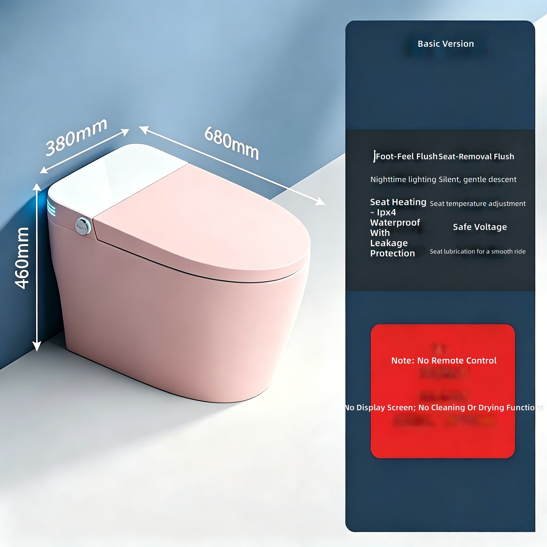 Smart Toilet, Pink, All-in-1 A - đánh giá và giá Smart Home